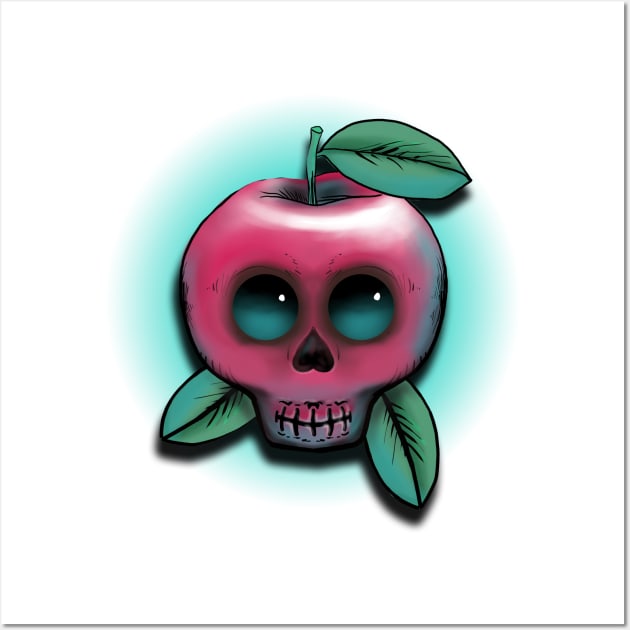 Cute Skull Apple Wall Art by fakeface